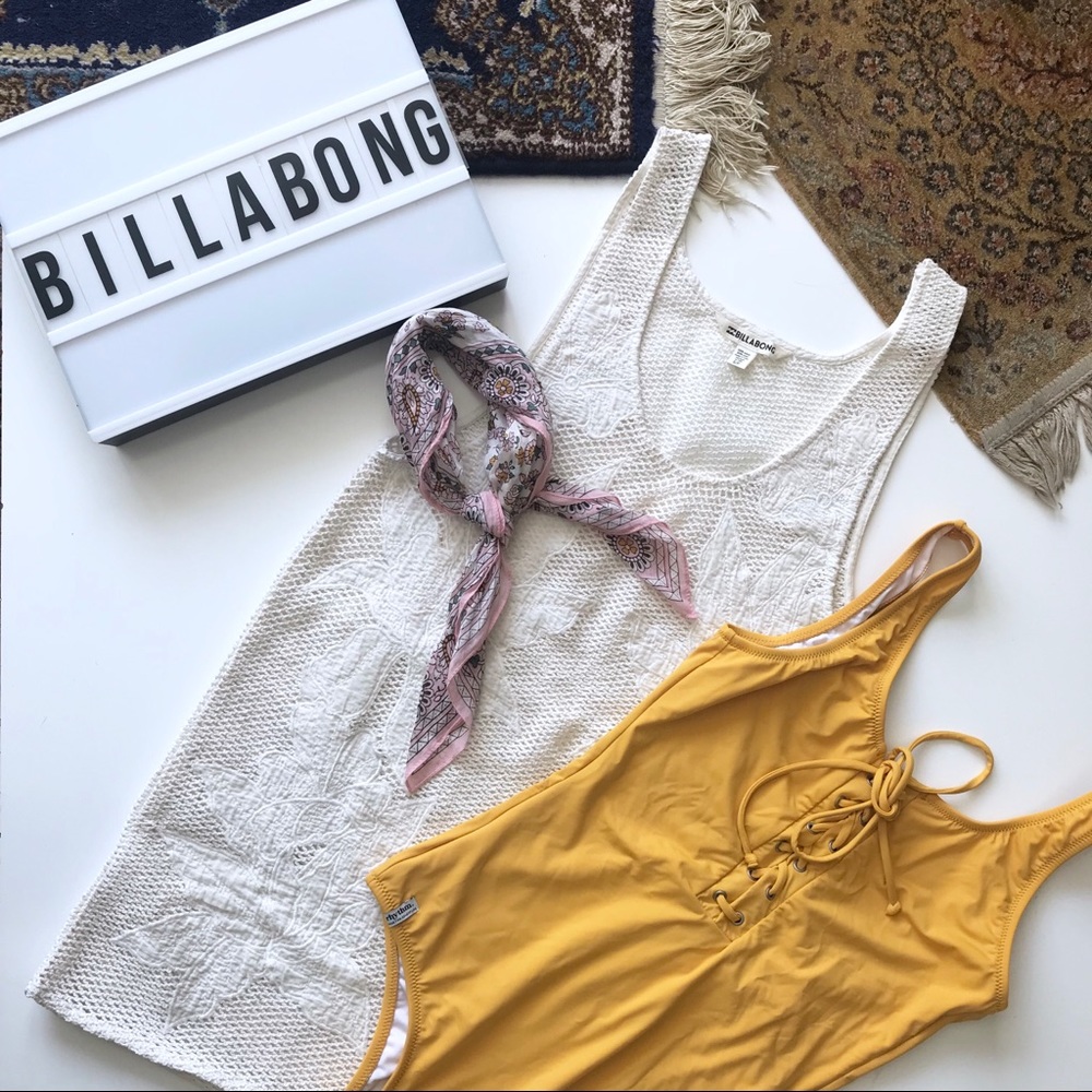 BILLABONG • Lace crochet long tank top